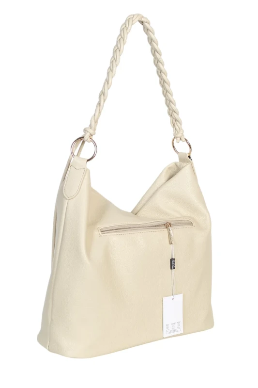 Torebka damska worek Coveri Italy – Miękka torba Mieści A4 Z plecioną rączką