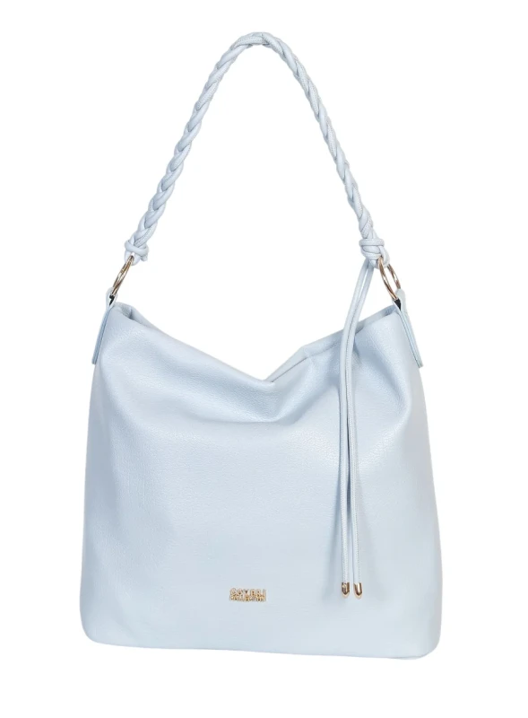 Torebka damska worek Coveri Italy – Miękka torba Mieści A4 Z plecioną rączką