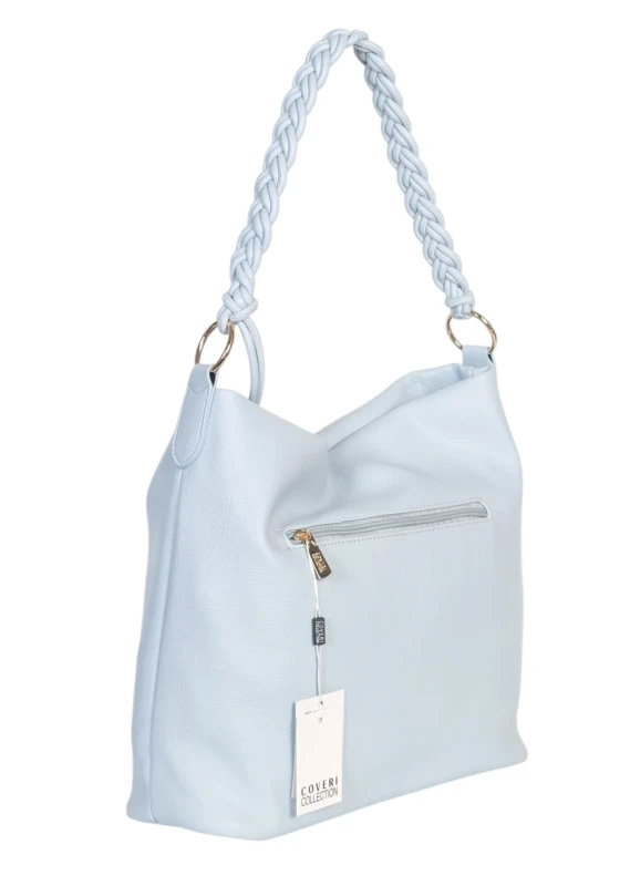 Torebka damska worek Coveri Italy – Miękka torba Mieści A4 Z plecioną rączką