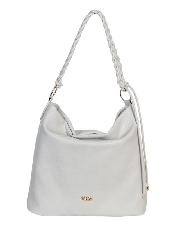 Torebka damska worek Coveri Italy – Miękka torba Mieści A4 Z plecioną rączką