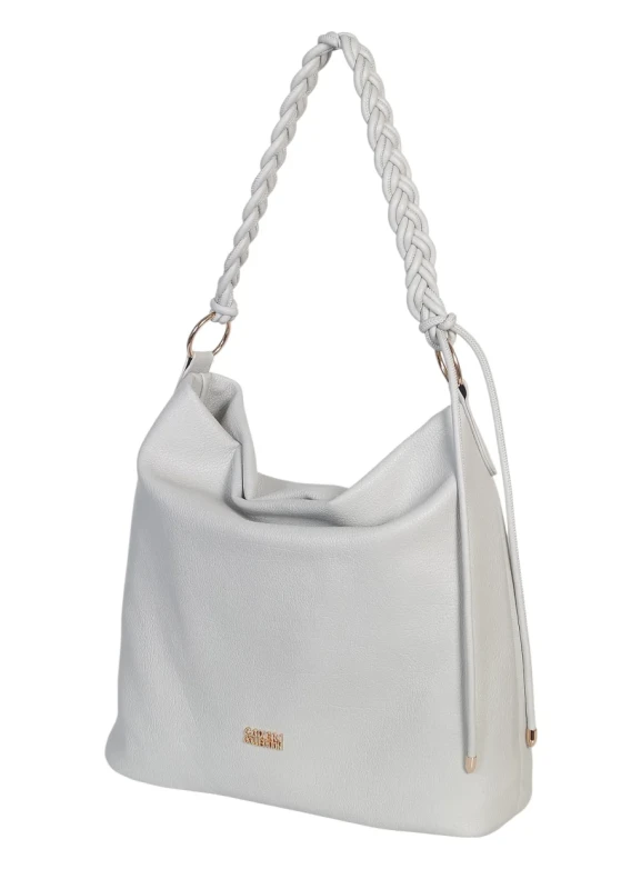 Torebka damska worek Coveri Italy – Miękka torba Mieści A4 Z plecioną rączką