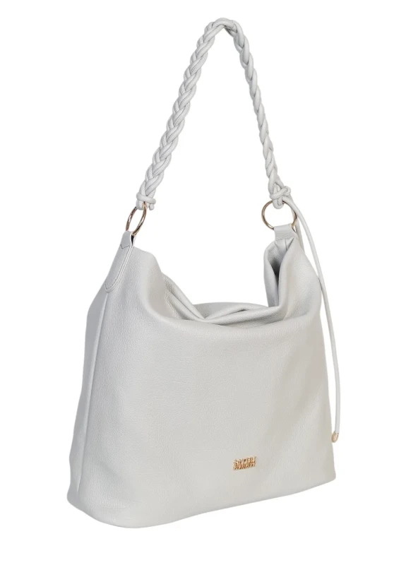 Torebka damska worek Coveri Italy – Miękka torba Mieści A4 Z plecioną rączką