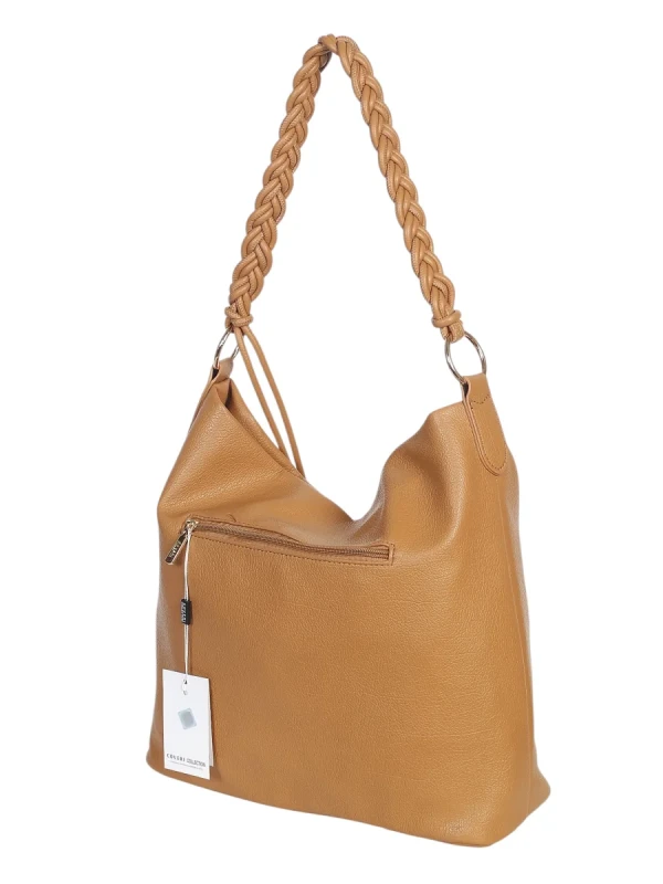 Torebka damska worek Coveri Italy – Miękka torba Mieści A4 Z plecioną rączką