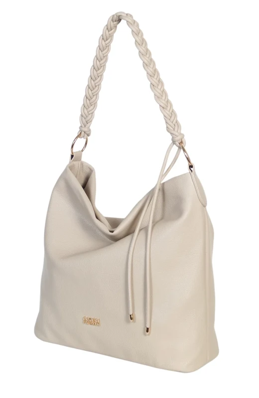 Torebka damska worek Coveri Italy – Miękka torba Mieści A4 Z plecioną rączką