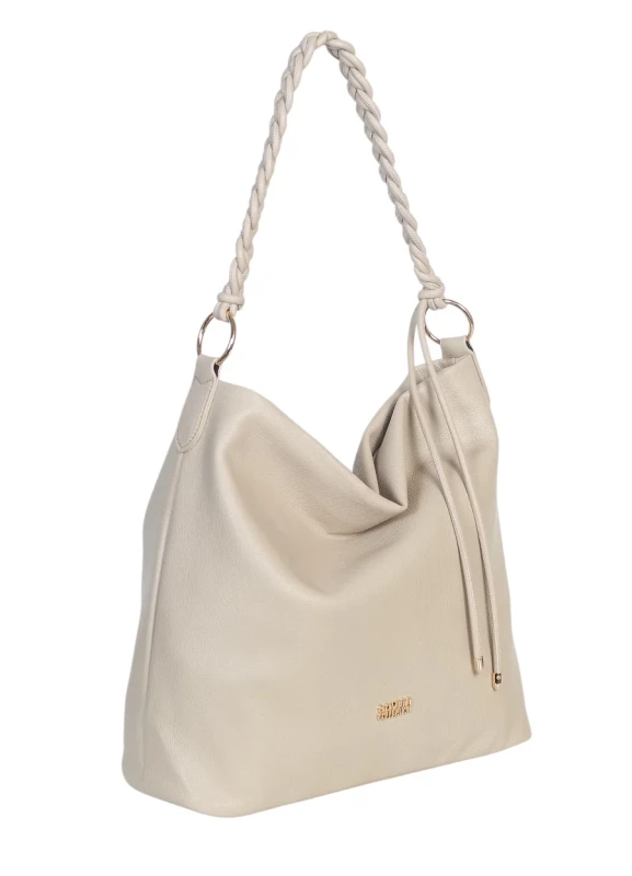 Torebka damska worek Coveri Italy – Miękka torba Mieści A4 Z plecioną rączką