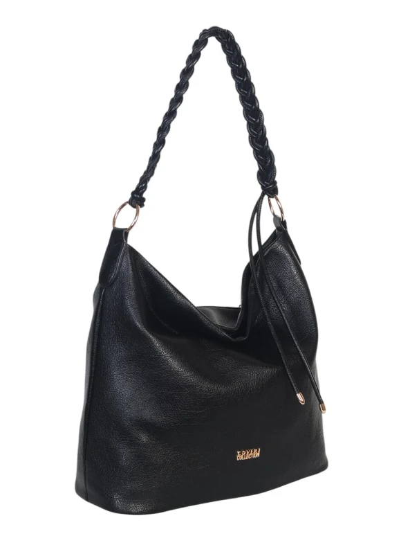 Torebka damska worek Coveri Italy – Miękka torba Mieści A4 Z plecioną rączką