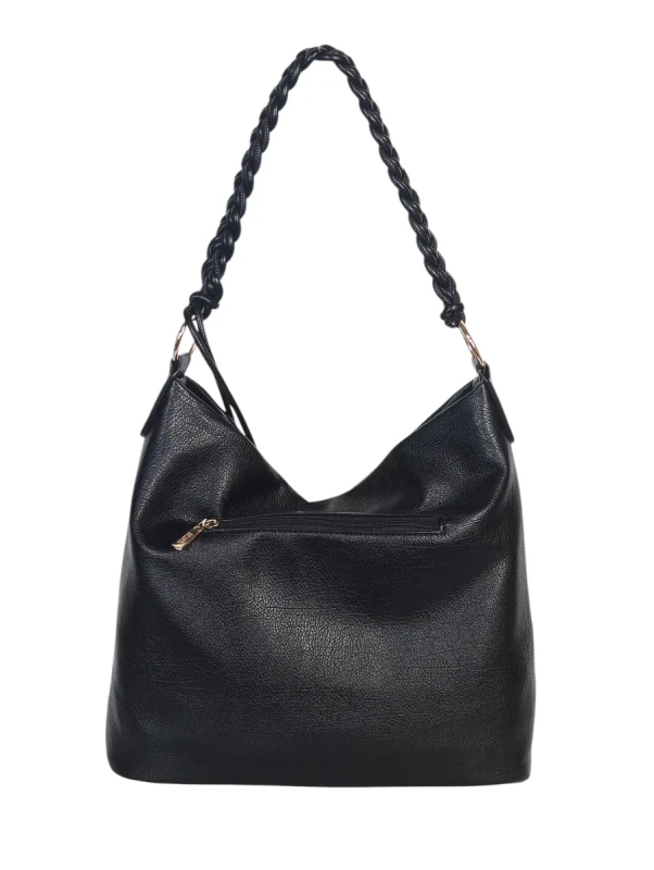 Torebka damska worek Coveri Italy – Miękka torba Mieści A4 Z plecioną rączką