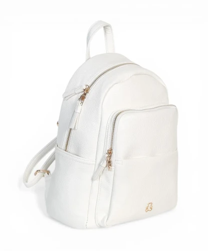 Lulu Castagnette Plecak damski biały z kieszonkami Pojemny Praktyczny 