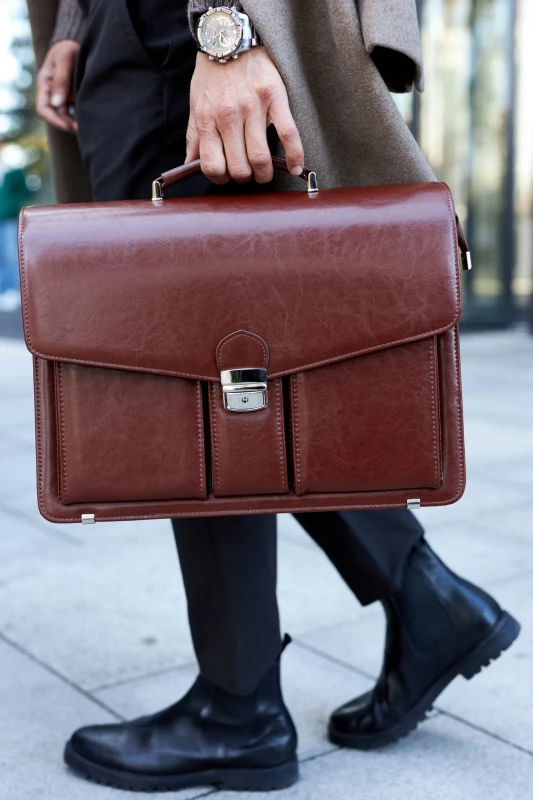 Skórzana Aktówka Męska na Laptopa