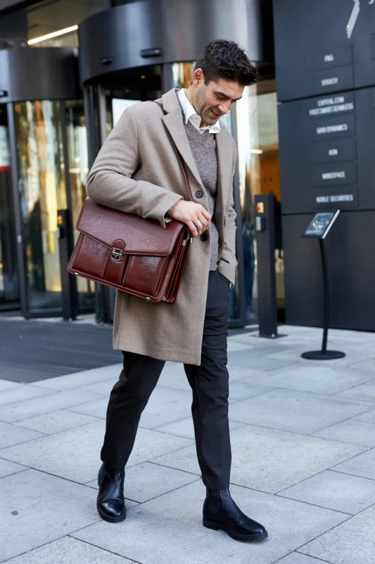 Skórzana Aktówka Męska na Laptopa