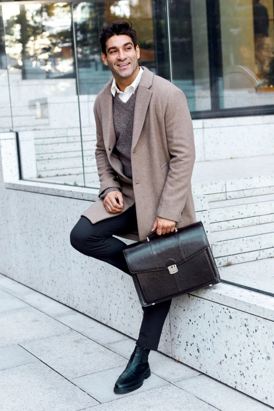 Ekskluzywna teczka męska Tizano – Skórzana aktówka na laptopa 15,6" z naturalnej skóry