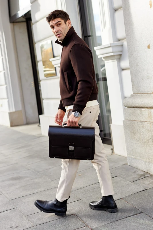 Elegancka Teczka Męska Skórzana – Aktówka na Laptopa | Skóra Naturalna | Sklep Centrum Modnych Torebek