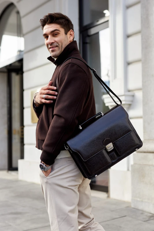 Elegancka Teczka Męska Skórzana – Aktówka na Laptopa | Skóra Naturalna | Sklep Centrum Modnych Torebek