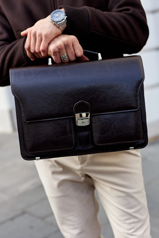 Elegancka Teczka Męska Skórzana – Aktówka na Laptopa | Skóra Naturalna | Sklep Centrum Modnych Torebek