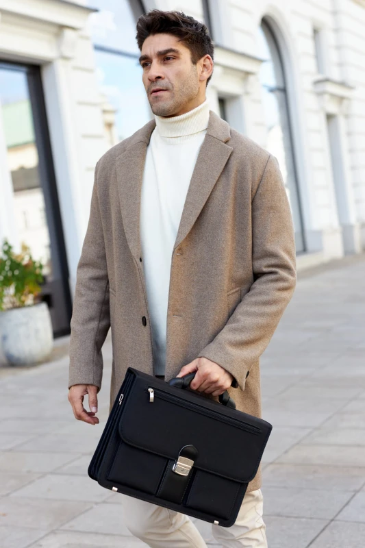 Teczka męska na laptopa Tizano – Aktówka z Cordury 600D – Czarna