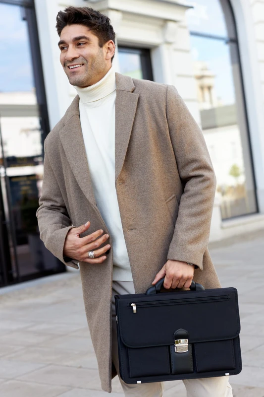 Teczka męska na laptopa Tizano – Aktówka z Cordury 600D – Czarna