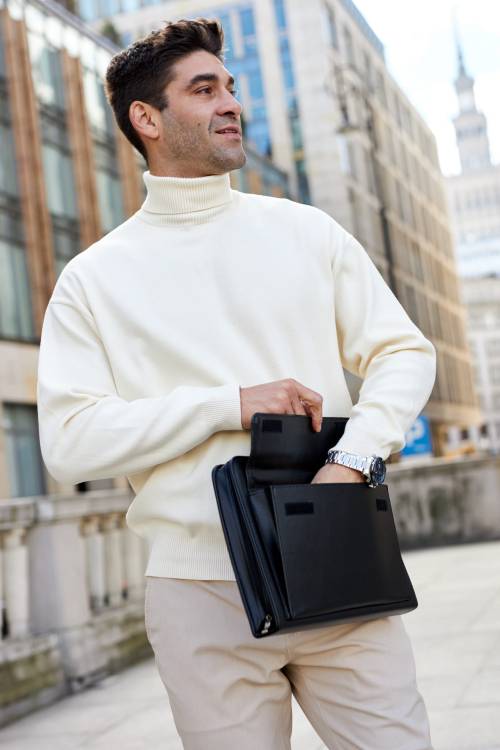 Elegancka Aktówka Męska na Dokumenty – Stylowa Torba Biznesowa z Ekoskóry