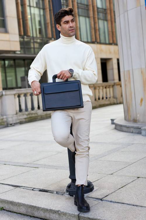 Elegancka Aktówka Męska na Dokumenty – Stylowa Torba Biznesowa z Ekoskóry
