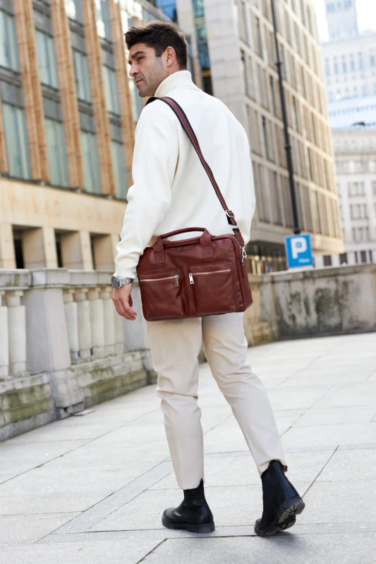 Torba męska skórzana Tizano TM03 brąz cieniowany