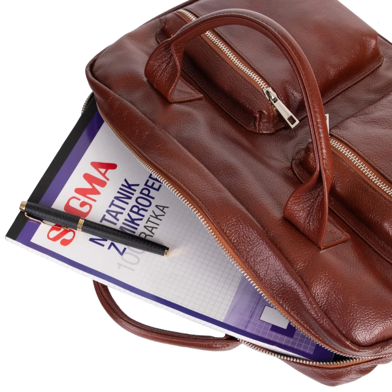 Torba męska skórzana Tizano TM03 brąz cieniowany