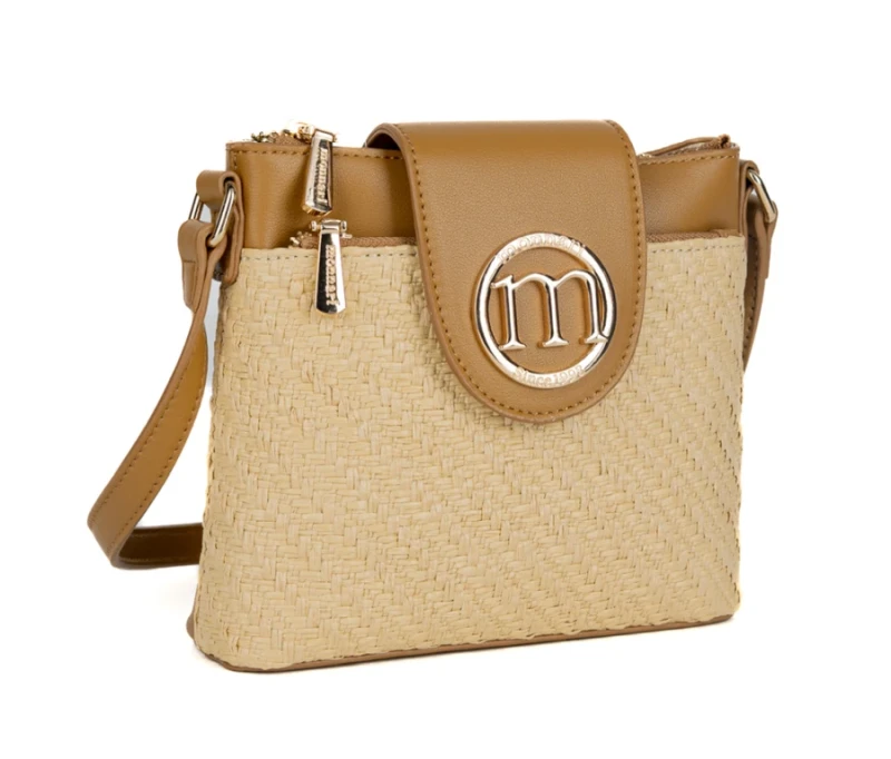 Beżowo-brązowa Listonoszka Monnari z Plecionką – Kolekcja Wiosna-Lato 2026 | Sklep Centrummodnychtorebek.pl