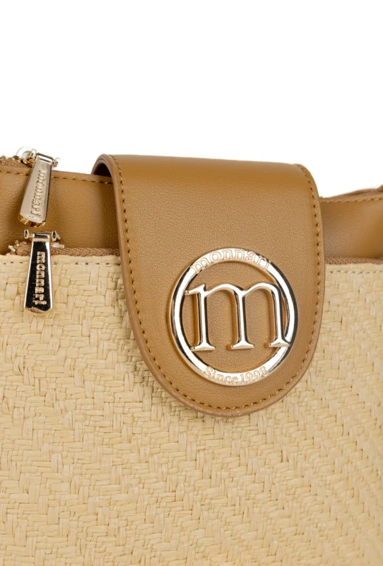 Beżowo-brązowa Listonoszka Monnari z Plecionką – Kolekcja Wiosna-Lato 2026 | Sklep Centrummodnychtorebek.pl
