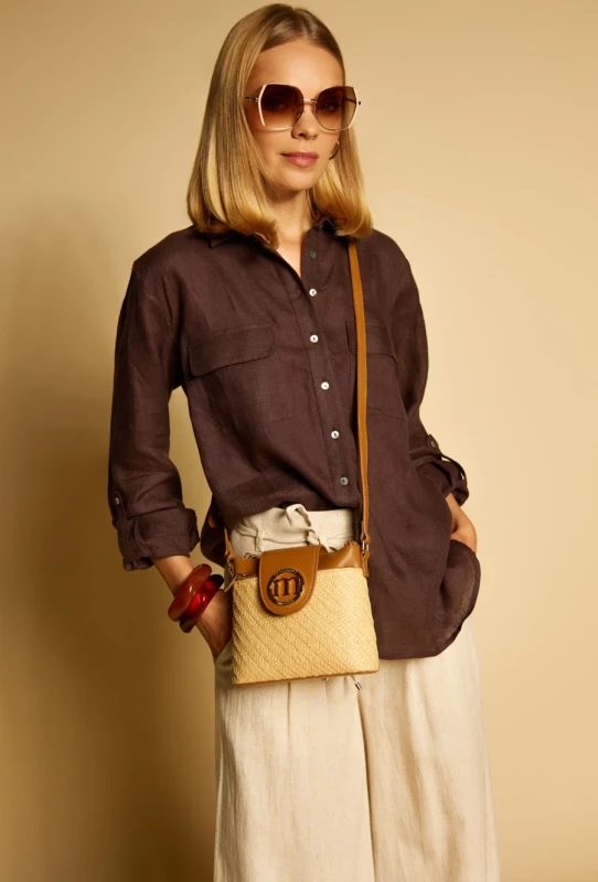 Beżowo-brązowa Listonoszka Monnari z Plecionką – Kolekcja Wiosna-Lato 2026 | Sklep Centrummodnychtorebek.pl