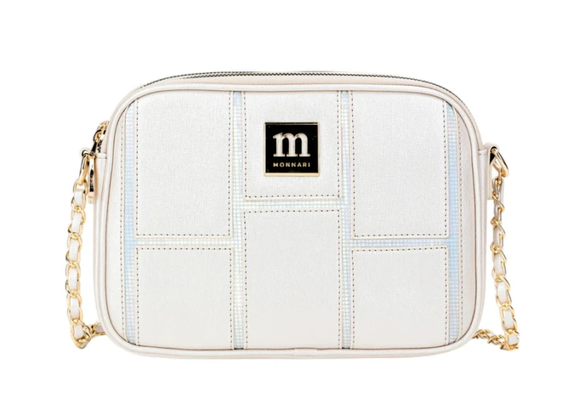 Perłowa Listonoszka Monnari Jasny Róż – Dwukomorowa Torebka na Łańcuszku | Kolekcja Wiosna-Lato 2026