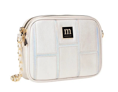 Perłowa Listonoszka Monnari Jasny Róż – Dwukomorowa Torebka na Łańcuszku | Kolekcja Wiosna-Lato 2026