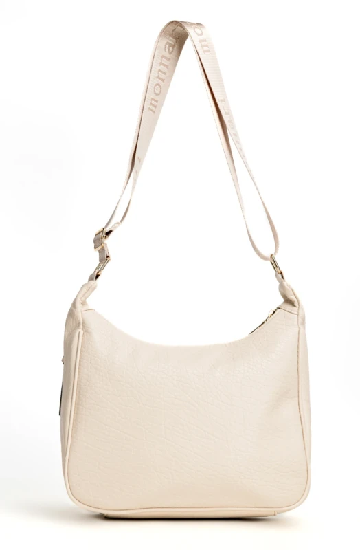 Kremowa Listonoszka Monnari z Logowanym Paskiem – Wielozadaniowa Torebka z Kieszeniami | Kolekcja 2026