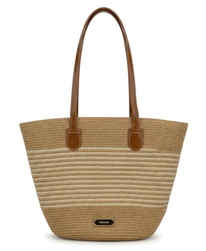 Pleciona Torebka Koszyk Fame Stage – Słomkowa Shopperka na Lato 2026 | Brązowe Detale