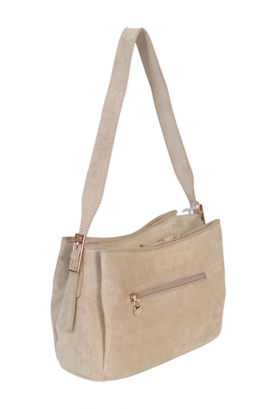 Zamszowa Listonoszka Lulu Castagnette – Trzykomorowa Torebka ze Złotym Misiem | Kolekcja 2026