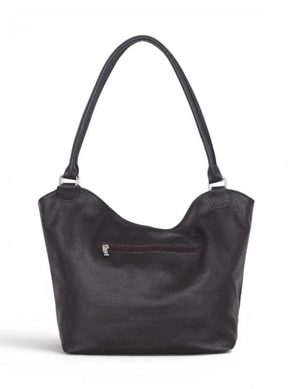 Włoska Torebka Skórzana A4 Vera Pelle – Zamszowy Shopper Bag Krokodyl | Skóra Naturalna | Czekoladowy brąz