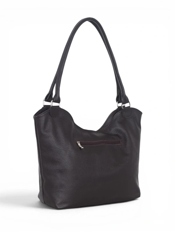 Włoska Torebka Skórzana A4 Vera Pelle – Zamszowy Shopper Bag Krokodyl | Skóra Naturalna | Czekoladowy brąz