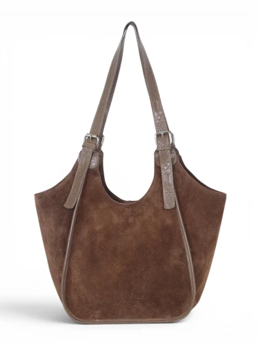 Włoska Torebka Skórzana Vera Pelle – Zamszowy Shopper z Wężowym Motywem | Taupe