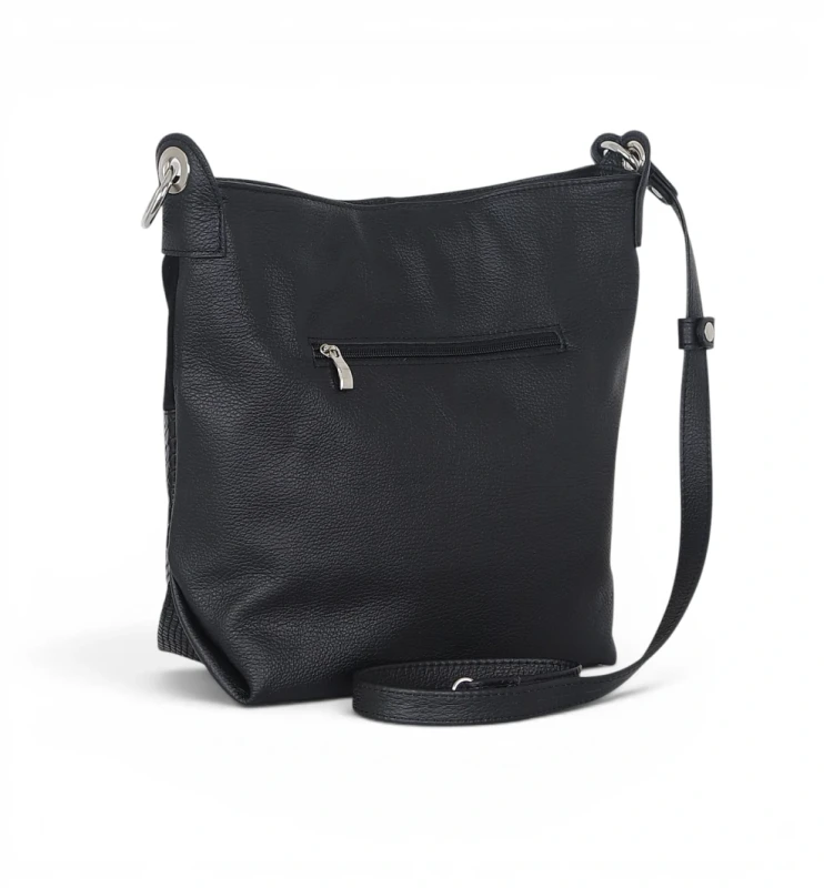 Włoska Torebka Worek Vera Pelle – Skórzany Hobo Bag | Zamsz i Skóra Naturalna