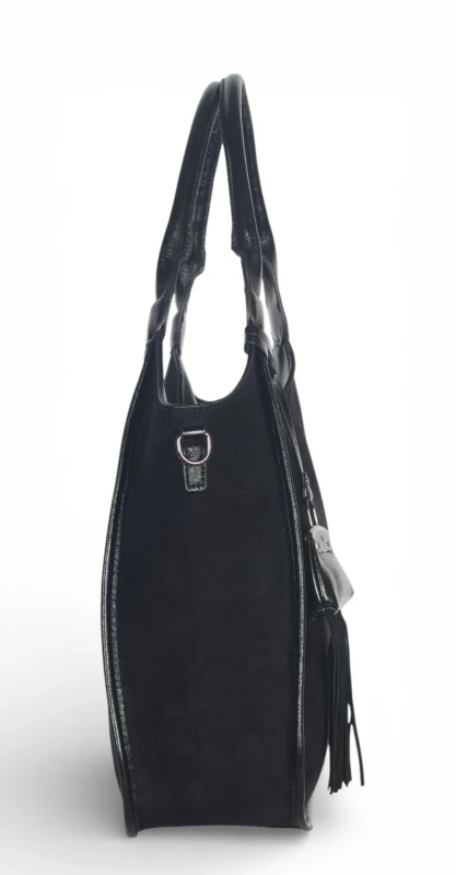 Maria C. Italy – elegancka torebka damska A4 zamszowa shopper bag na ramię
