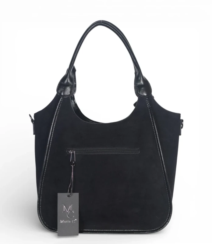 Maria C. Italy – elegancka torebka damska A4 zamszowa shopper bag na ramię