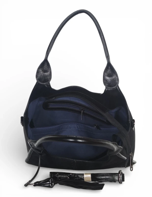 Maria C. Italy – elegancka torebka damska A4 zamszowa shopper bag na ramię