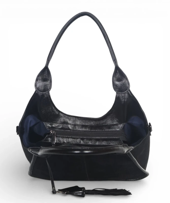 Maria C. Italy – elegancka torebka damska A4 zamszowa shopper bag na ramię