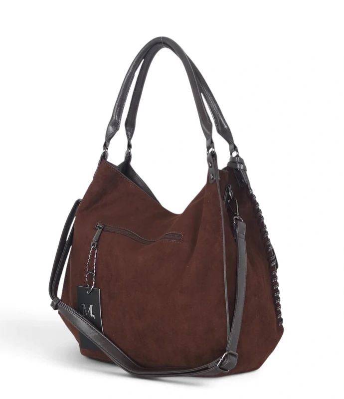 Elegancka torebka damska Maria C. Italy – zamsz i eko-skóra A4