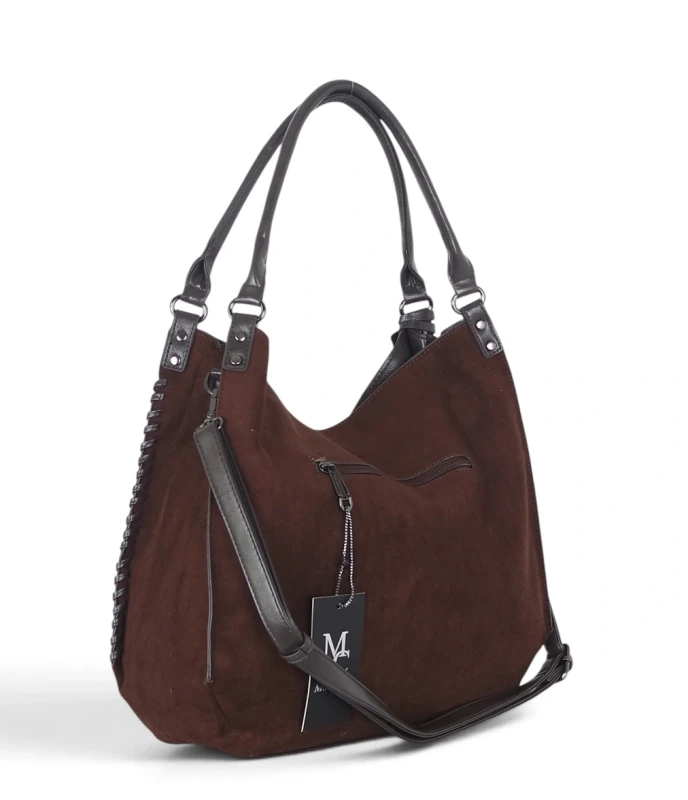 Elegancka torebka damska Maria C. Italy – zamsz i eko-skóra A4