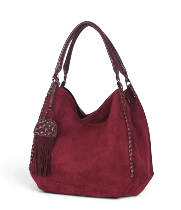 Elegancka torebka damska Maria C. Italy – zamsz i eko-skóra A4
