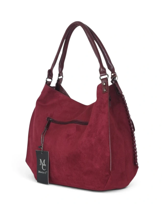 Elegancka torebka damska Maria C. Italy – zamsz i eko-skóra A4