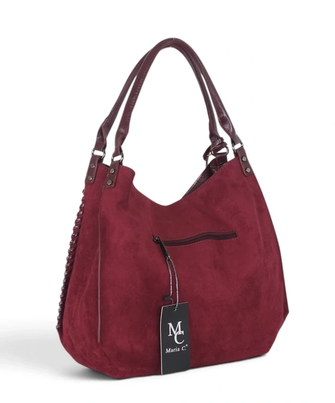Elegancka torebka damska Maria C. Italy – zamsz i eko-skóra A4