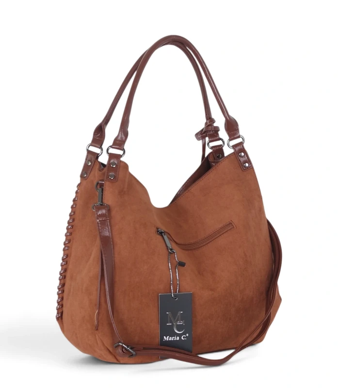 Elegancka torebka damska Maria C. Italy – zamsz i eko-skóra A4