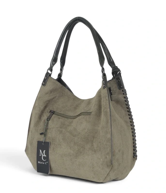 Elegancka torebka damska Maria C. Italy – zamsz i eko-skóra A4