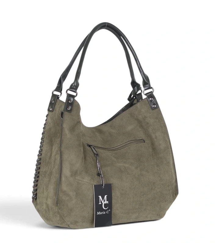 Elegancka torebka damska Maria C. Italy – zamsz i eko-skóra A4