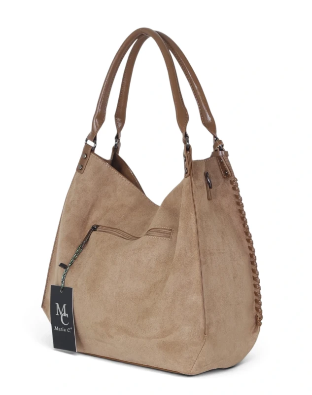 Elegancka torebka damska Maria C. Italy – zamsz i eko-skóra A4