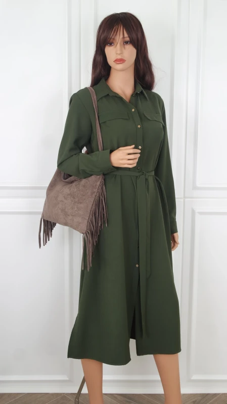 Zamszowa torebka listonoszka Paolo Bags Italy – miękka shopperka z frędzlami